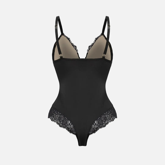 Sarah | Shapewear-Bodysuit mit tiefem V-Ausschnitt aus Spitze